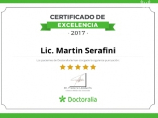 Certificado de excelencia 2017.